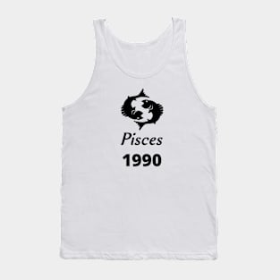 Black Zodiac Birthday Pisces 1990 Tank Top